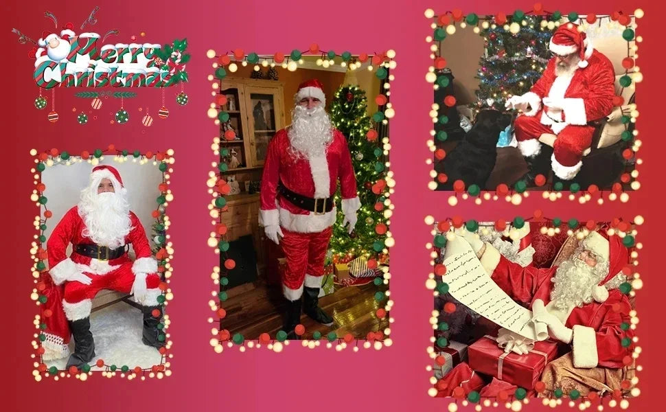 Santa Claus Costume Adult Male Golden Velvet Santa Claus Costume Halloween Performance Costume Anime Cosplay