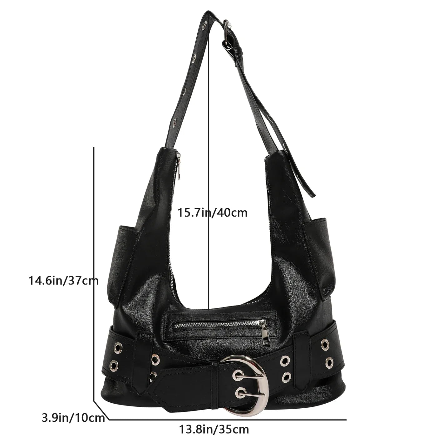 Belt buckle Women Luxury Designer Handbag And Purses PU Rivet Multiple Pockets Y2K Large Capacity Shoulder bags big totes