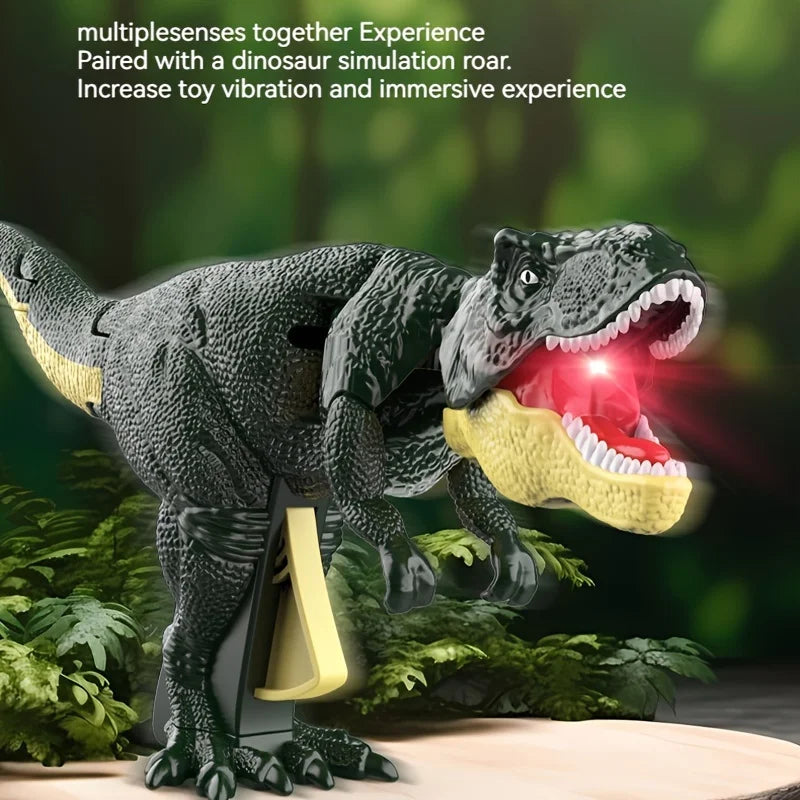 Interactive Tyrannosaurus Rex Dinosaur Toy – Press-Activated Head Swing & Bite Action, Realistic Roar Dino for Kids