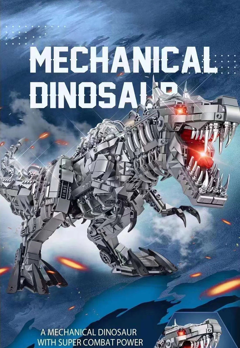 Jurassic Dinosaur World Large Mechanical Tyrannosaurus Rex Building Blocks T-rex Model With Lights Bricks Toys For Children Gift
