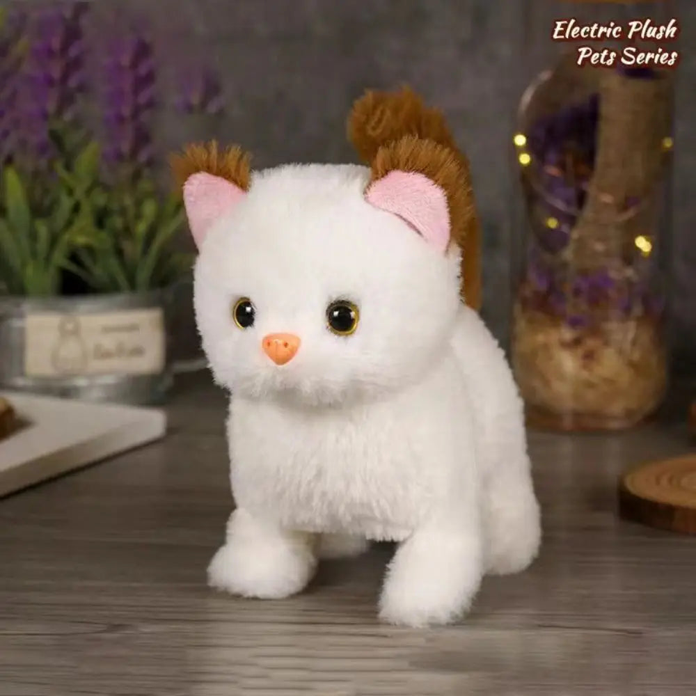 Simulated Robot Kitten Wagging Interactive Kitten Plush Toy Walking Makes You Happy Kitten Robot Electric Pet