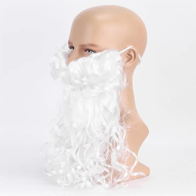 European and American cross-border white long curly hair Santa Claus synthetic wig European and American Santa Claus big
