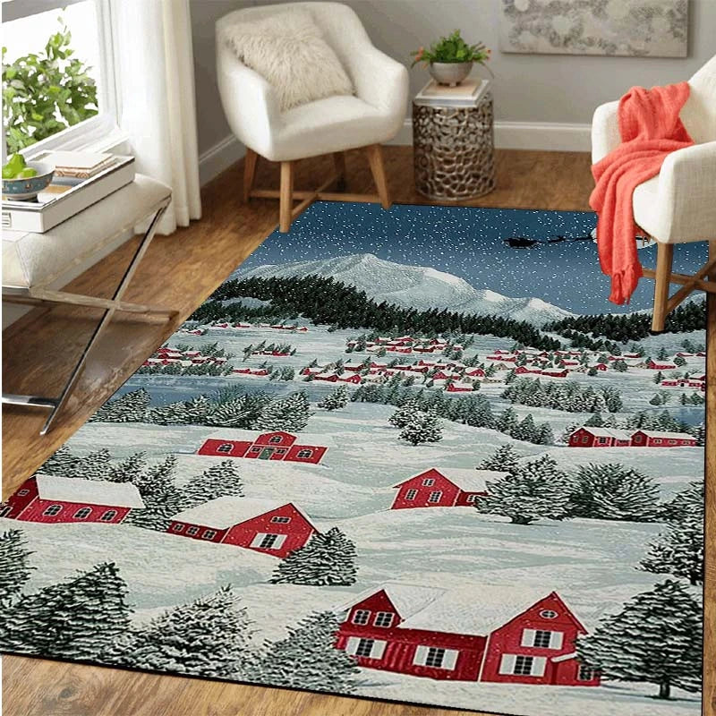 Christmas Tree Santa Claus Series Carpet Home, Living Room, Bedroom Decoration  Soft and Non slip